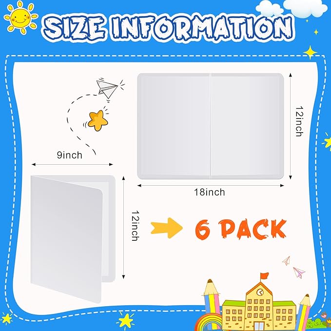 Motipuns 6 Pcs Folding Magnetic Dry Erase Activity Boards Foldable Magnetic Board Dry Erase Learning Project Scrum Folding Whiteboard for Students School Classroom