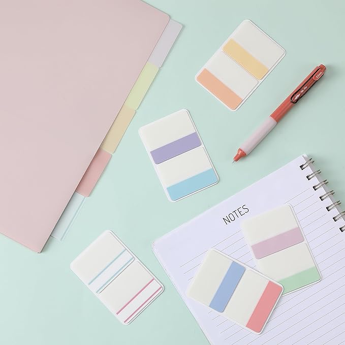 Mr. Pen- Sticky Index Tabs, 500 Pcs, 21 Sets, Pastel, Writable Colored Pages Markers Labels for Reading Notes, Books, Binders, Notebook, Folders and Classify Files, Water-Resistant