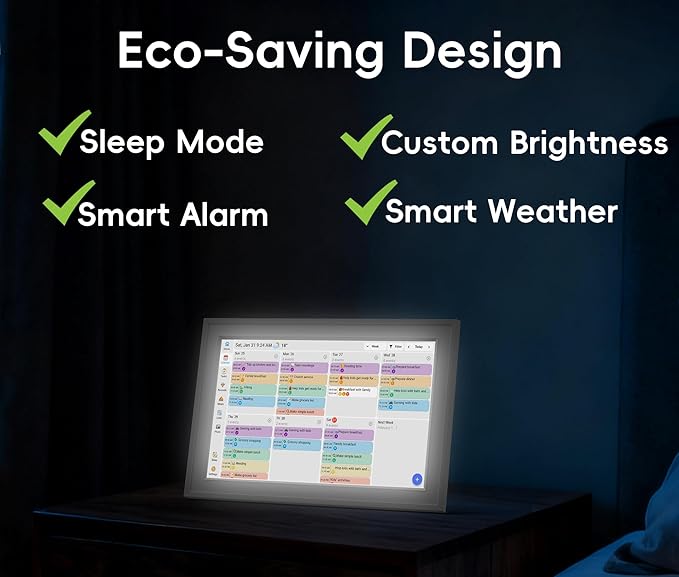 Digital Calendar, 10.1-inch Smart Wall Planner Electronic Calendar & Chore Chart, Smart Touchscreen Interactive Display for Family Schedules, Organize Your Daily & Family Routines, Desk & Wall Mount