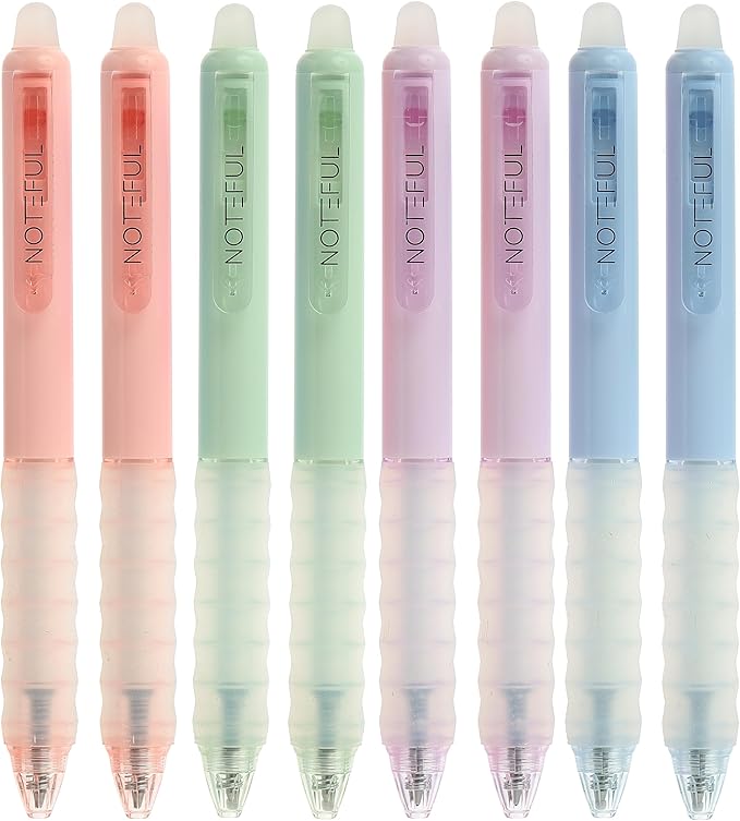 Black Ink Erasable Gel Pens, 0.7mm Fine Point Retractable Click Gel Writing Pens, Clean Erase Quick Dry for School Notes & Journaling, Students & Teachers