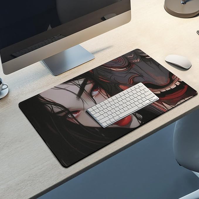 Large Mouse Pad Gaming Japanese Fantasy Female Samurai Anime Girl Desk Mat for Keyboard and Mouse Mat Non-Slip Rubber Desk Pad 40X75cm, Style
