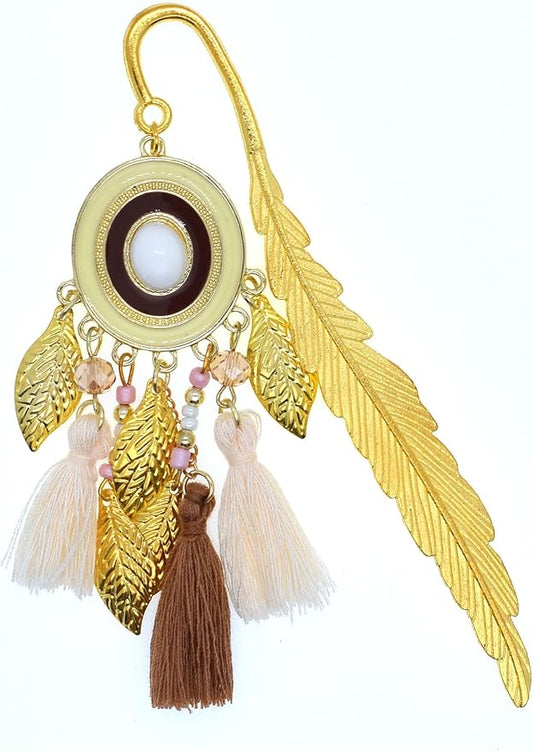 BLBMH Metal Feather Bookmark for Women Cute Bohemian Book Marker Handmade Christian Gifts -FB02