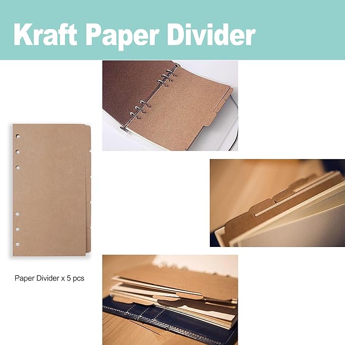 A6 A5 6-Holes Colorful PVC Cover Personal Organizer with Snap Button Closure File Folder for Loose Leaf Sheet Notebook (Blue Daisy, A6 Gift Box)