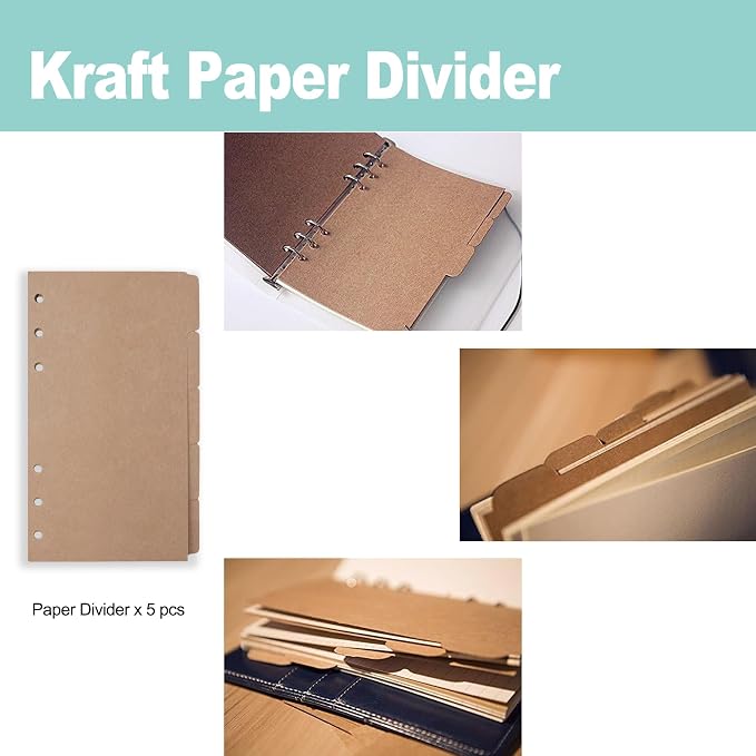 A6 A5 6-Holes Colorful PVC Cover Personal Organizer with Snap Button Closure File Folder for Loose Leaf Sheet Notebook (Blue Daisy, A6 Gift Box)