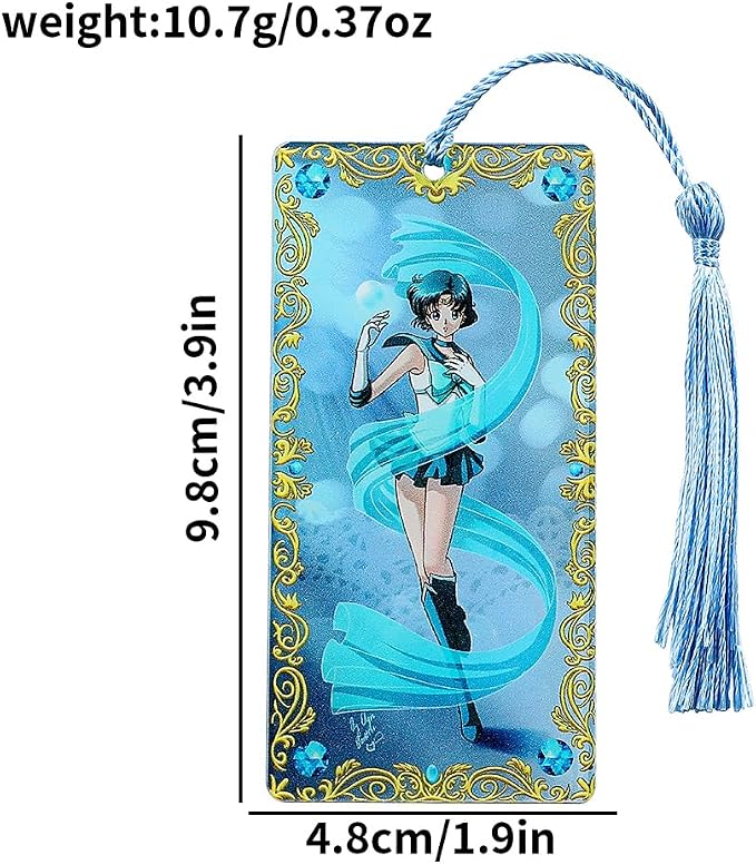 1pc Anime Female Warrior Bookmark - Sailor Cartoon Acrylic Cartoon Bookmarks for Fans Bookworms, Reading Marker Book Accessories, Holiday Gifts, Christmas Gifts (8PCS)