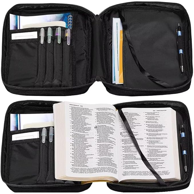 Coldinair Sunflower Bible Cover for Women Girls Butterfly Bible Case Scripture Study Carrying Book Cover Church Bag Protective with Handle and Zippered Pocket