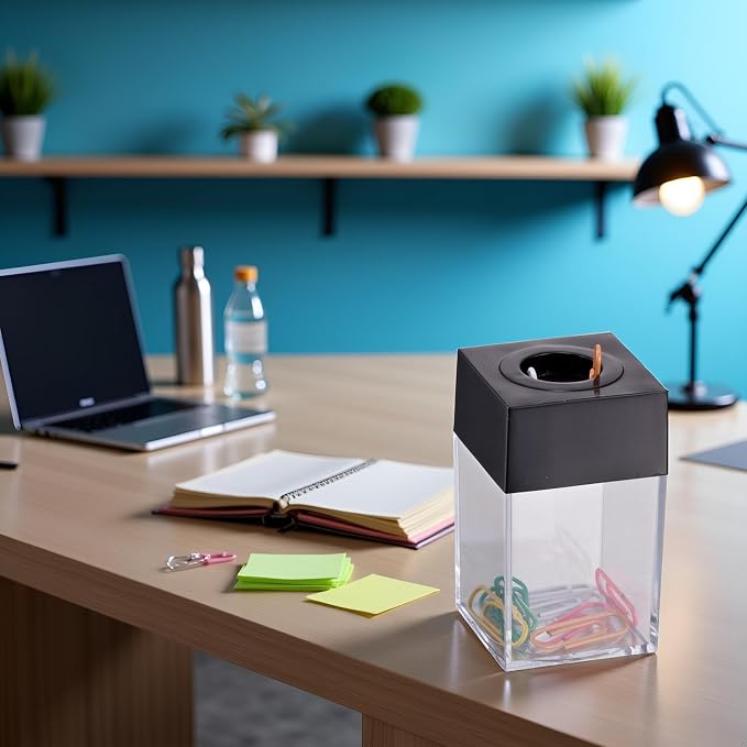 Multicolour Magnetic Paper Clip Dispenser Holder Paperclip Dispenser for Office School Desk Supplies Holders and Dispensers Desk Accessories and Workspace Organizers Office and School Supplies