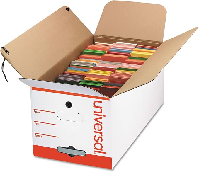 Universal Economy Storage Box, Tie Close, Letter, Fiberboard, White, 12 per Count (75120)
