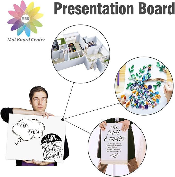 Mat Board Center, Pack of 10 Acid-Free Foam Boards, 5x7 inch White Foam Boards, 1/8" Thick