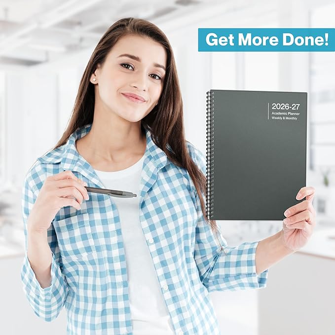 Dunwell 2026-2027 Academic Year Planner 8.5x11, July 2026 to June 2027, Weekly Monthly Agenda with Laminated Tabs, Daily Professional Organizer, Notes