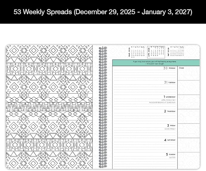 Dated Annual Color Your Year 2026 Planner, Full Calendar Year, Large (8.5" by 11")