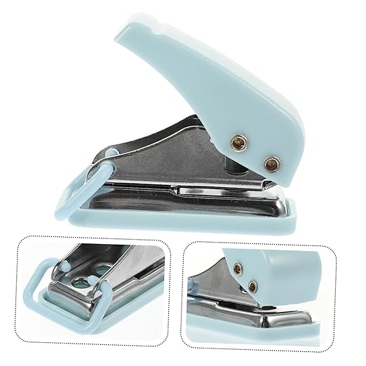 Uonlytech Mini Hole Puncher for Office Supplies Small Lightweight Stapler for School Portable Desk Accessory in Design