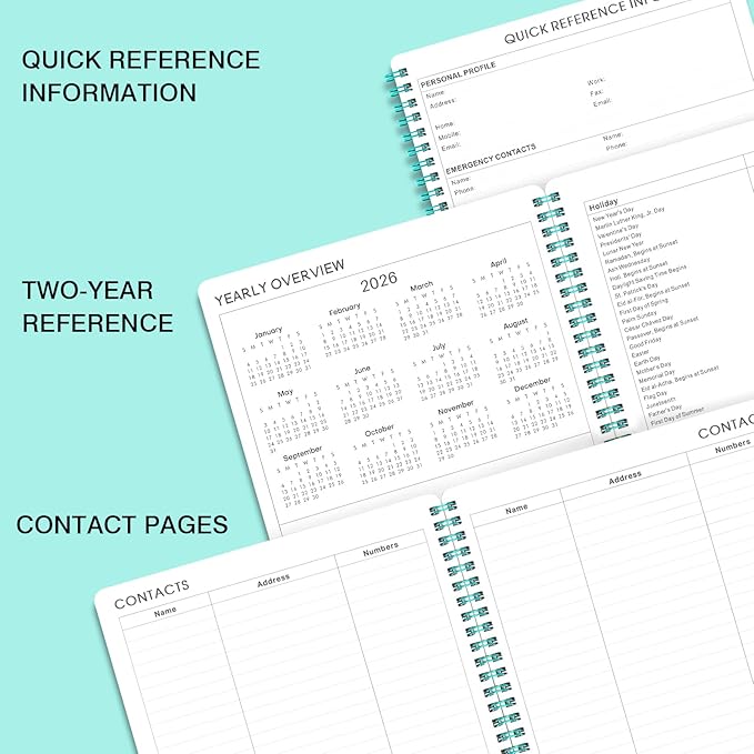 Planner 2026-2027 - 2026 Planner(January - December 2026), 8" x 10", Calendar Planner 2026, 2026 Planner Weekly and Monthly Spiral Bound, Flexible Cover, To-Do List, 12 Monthly Tabs