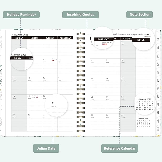 2026 Planner, Weekly and Monthly Calendar Academic Planner, Jan 2026 - Dec 2026, Planning Agenda Book for Desk Accessories and School Supplies - Letter Size(8.5'' x 11'')