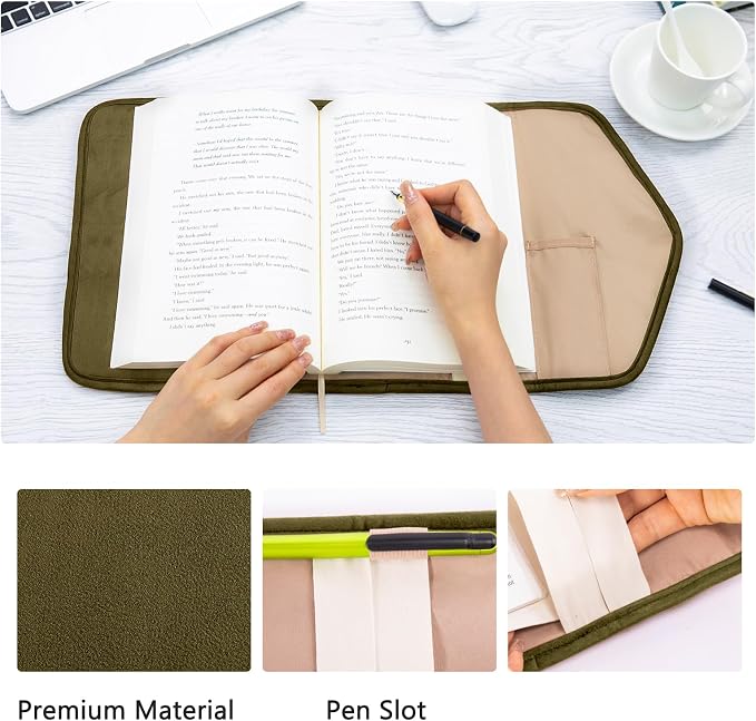 Reusable Adjustable Book Cover with Strong Magnetic Closure – Soft Protective Book Sleeve for Paperback & Hardcover, Fits Up to 9.5” x 6.5” x 2” Books – Flexible, Washable & Reusable Book Protector