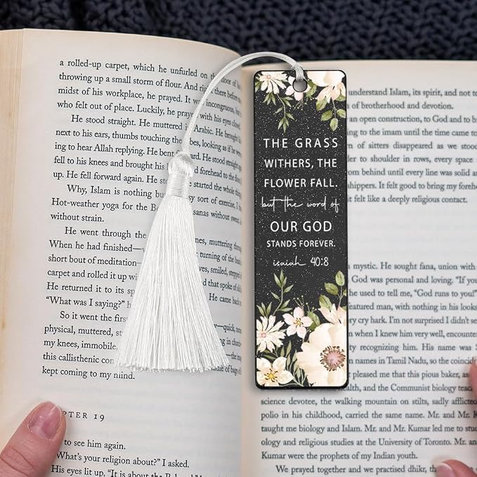 Christian Eternal Word Bookmark, Inspirational Gift for Believers, Uplifting Gift for Spiritual Readers, Spiritual Bookish Present, Unique Floral & Scripture Design Bookmark, WCB58