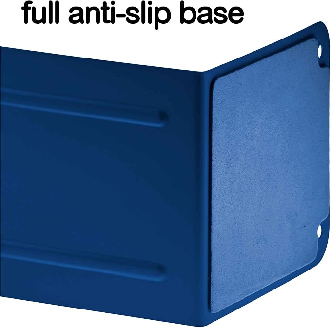 Acrimet Bookends for Shelves, Non-Skid Book Holder, Heavy Duty Book Stopper, Steel Metal Book Ends Storage for Home, Library, 6 7/8" H x 4" W x 4 1/2" D (Deep Blue) (2 Pairs / 2 Pieces)