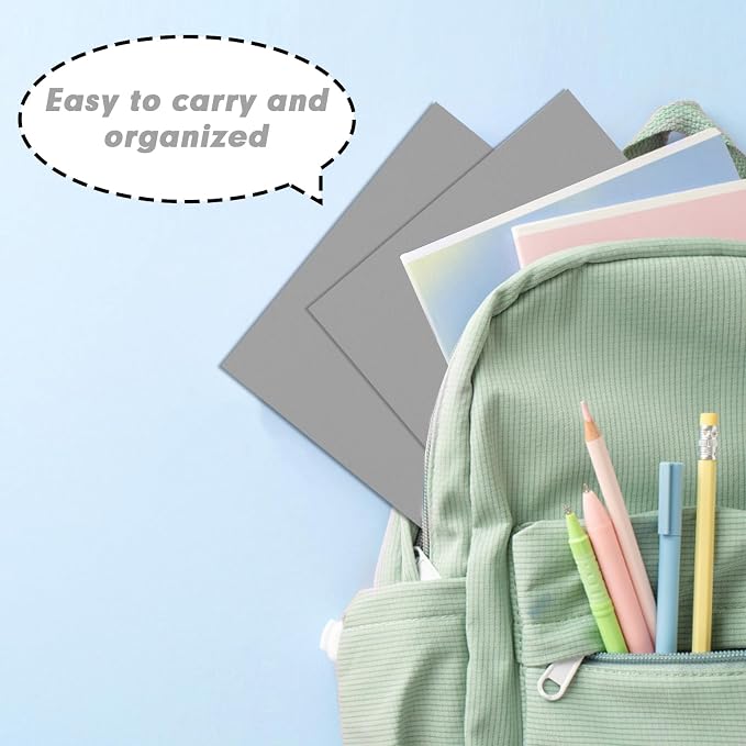 Two Pocket Folders, RAZCC 75 Pack 2 Pocket Folders Fit Letter Size Paper, Paper Folders with Pockets for School Office Business Home (Grey)