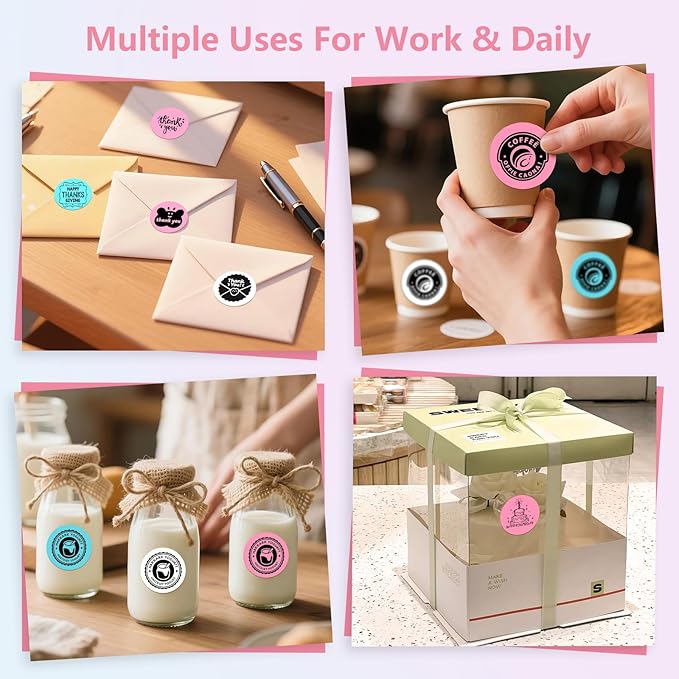 M110 Thermal Labels- 1.96" Colorful Round Label Sticker for Phomemo M120/M220/241BT for MUNBYN130B/RW402B Label Maker Printer,480 Pcs Waterproof Label Paper for Logo,Name,Price,Barcode