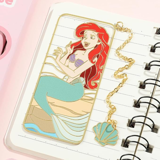 Cute Little Mermaid Anime Metal Book Mark -Metal Bookmarks Anime Fans Collection Accessories Reading Marker Gift for Book Lovers Women Girls Kids (Happy Mermaid)