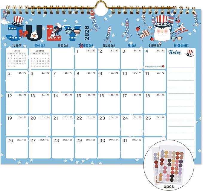 Lbylyhxc Calendar 2027 - 18 Monthly Wall Calendar 2026-2027 from July 2026 to December 2027, 14.8 x 11.5 Inches.Thick Paper includes major holidays and dedicated space for notes and important dates (Calendar 2026-2027 festivals)