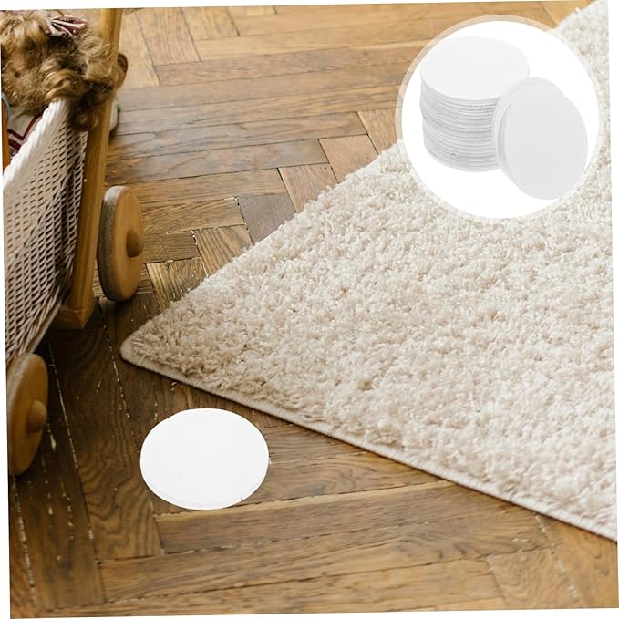 PRETYZOOM 20pairs Nylon Polyester Stickers Adhesive Fasteners White Dots Round Hook and Loop Tape for Tablecloth Carpet Bed