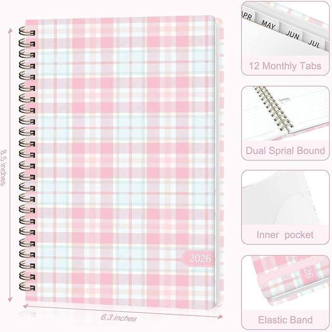 2026 Planner, Weekly and Monthly Calendar Planning Book, Jan 2026 - Dec 2026, Academic Agenda Planner for School Supplies and Office Desk Accessories - A5 (6.3" x 8.5")