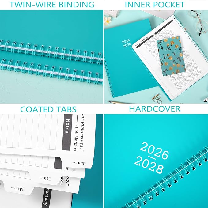 Monthly Planner 2026-2028 - 2026-2028 Monthly Planner, 9'' x 11'', 24 Months from JUL. 2026 to JUN. 2028 with Inner Pocket