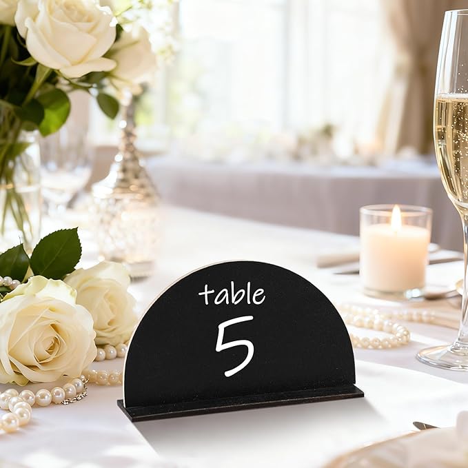 20 Pack Mini Chalkboard Signs Arch Chalk Board Food Labels with Stand for Party Buffet, Retail Price Display Holder Wedding Wooden Small Chalkboard Signs for Table Setting or Numbers Decor