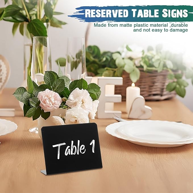 Skyygemm 64 Pcs 3.94 x 2.95 Inch Chalkboard Signs for Food Table Signs Food Labels for Party Food Signs Food Tags for Party with 26 Water Based Chalk 4 Cleaning Cloth 2 Bottle for Buffet Weddings