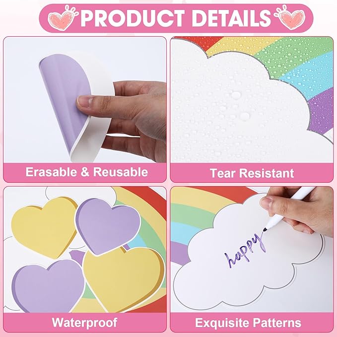 Spring April Bulletin Board Decoration Set Motivational Affirmation Station Classroom Decorations Inspirational Rainbow Heart Paper Cutouts for Kids Back to School Chalkboard Wall Door Decor