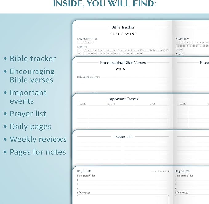 Legend Prayer Journal for Women & Men – Daily Devotional Notebook – Bible Study Supplies & Accessories – Faith Based Gifts – Religious Planner & Spiritual Gods Book, 5.8 x 8.3" (Aquamarine)