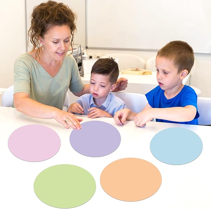 24 PCS Colorful Dry Erase Dots for Classroom Table 11in Dry Erase Circles Marker Stickers 8 Colors Removable Spots Sticker Wall Decals for School Classroom Teachers Students Whiteboard Desk Wall Decor