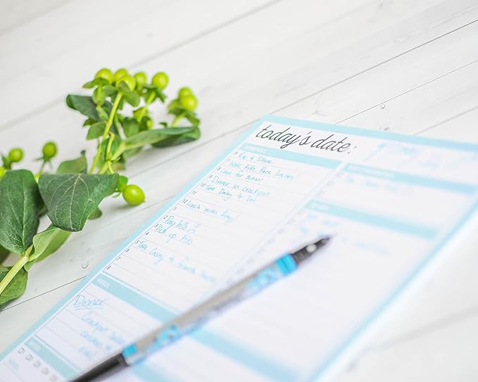 JULIANNE & CO Daily To-Do Undated Tear-Away Planner Notepads - Premium Personal Organizer for Home, Office, Work, School - 50 Pages for Daily Tasks, Notes, Water Intake and Meal Prep (8.5 x 11) (3-PK)