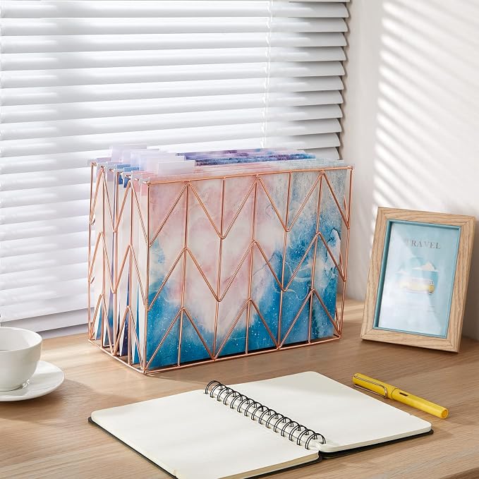 Y YOMA 6 Pack Decorative Hanging File Folders Letter Size Marble Cute Hanging Folder Pretty File Folder Organizer for Filing Cabinet Office Home with 1/5-Cut Adjustable Tabs, 3 Pink Nebula Design