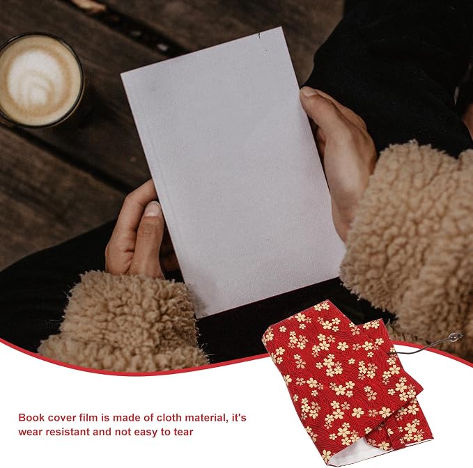 Tofficu Fabric Book Cover Sleeve 8.5X6.4 Inch Protective Softcover Book Cover for Paperbacks Notebooks Bibles with Stitched Flower Design