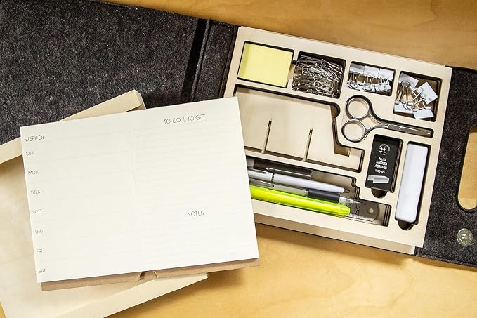 Three by Three Seattle jOTBLOCK Portable Office, Take Your Workspace Anywhere with the Portable Office Set: All Your Office Supplies in One Convenient Case