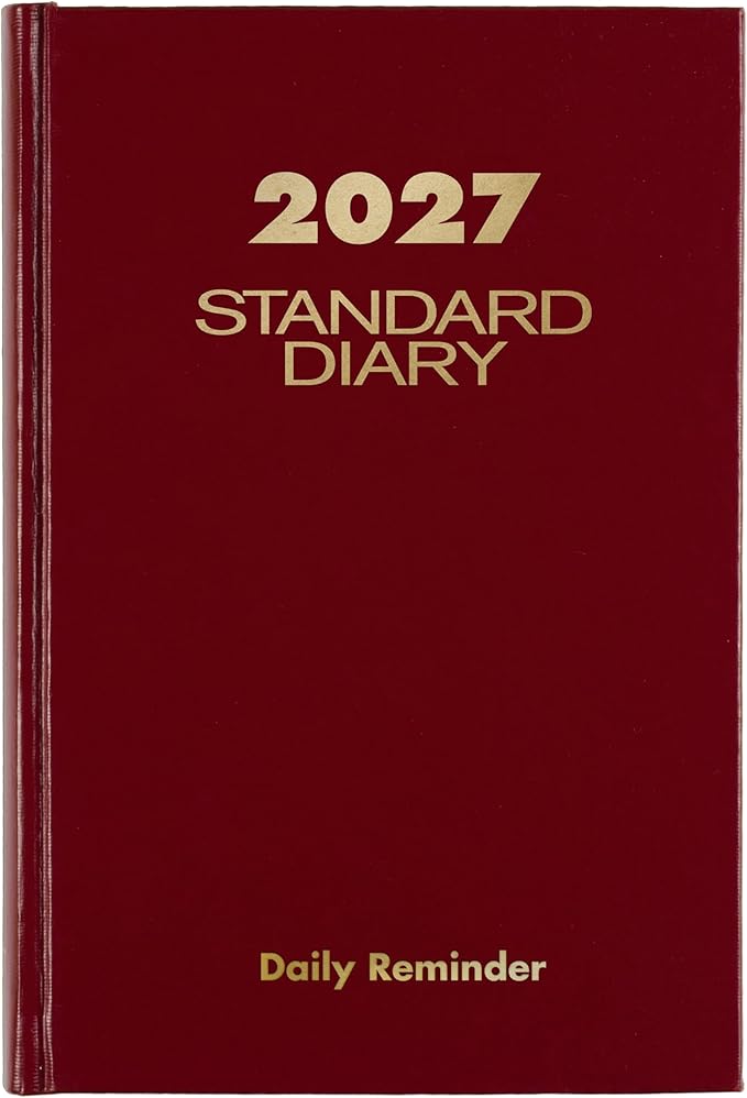 AT-A-GLANCE 2027 Daily Planner, Standard Diary, 5" x 7.5" Reminder Journal, Hardcover, Red (SD3871327)
