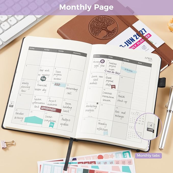 2026-2027 Weekly and Monthly Academic Planner for Women/Men, July 2026 - June 2027, A5 (5.8" x 8.3"), Soft Cover, Inner Pocket, 100GSM Paper, Calendar Book Organizer for School Office Supplies