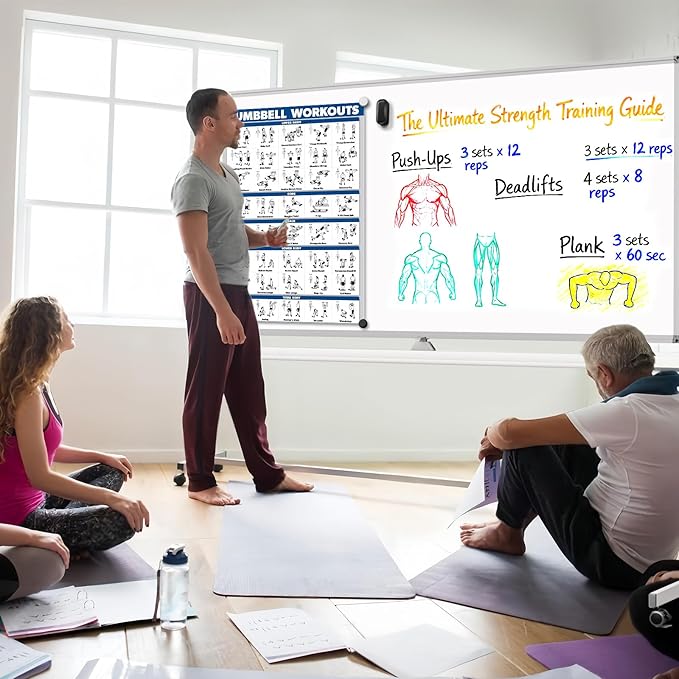 Rolling White Board on Wheels, 96" x 48" Double-Side Magnetic Dry Erase Board with Stand, Aluminum Frame Extra Large Mobile Standing Whiteboard for Office, Classroom & Home
