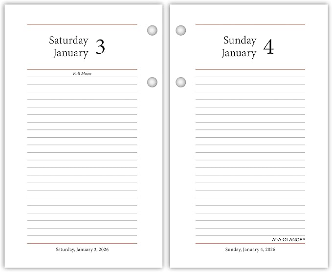AT-A-GLANCE 2026 Desk Calendar Refill, Daily, 3-1/2" x 6", Standard, Loose-Leaf, Photographic (E4175026)