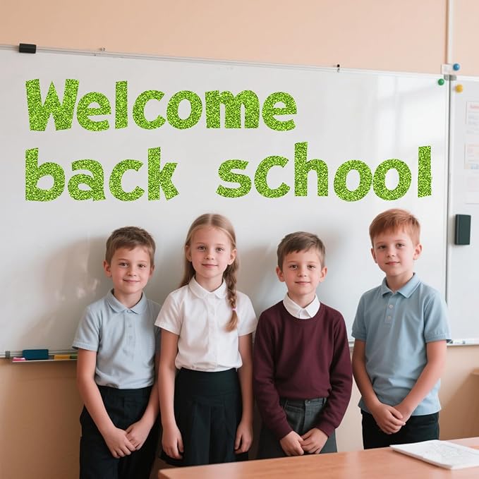 Glitter Bulletin Board Letters for Classroom Numbers Alphabet Poster Board Letters with Adhesive Dots Punctuation Symbols Cutout Bulletin Display School