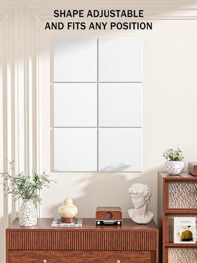 Hsurbtra Large Cork Board for Wall 36 x 24 Inch, 6 Pack Felt Bulletin Notice Board with Pushpins for Office Home School Farmhouse Wall Decor, White