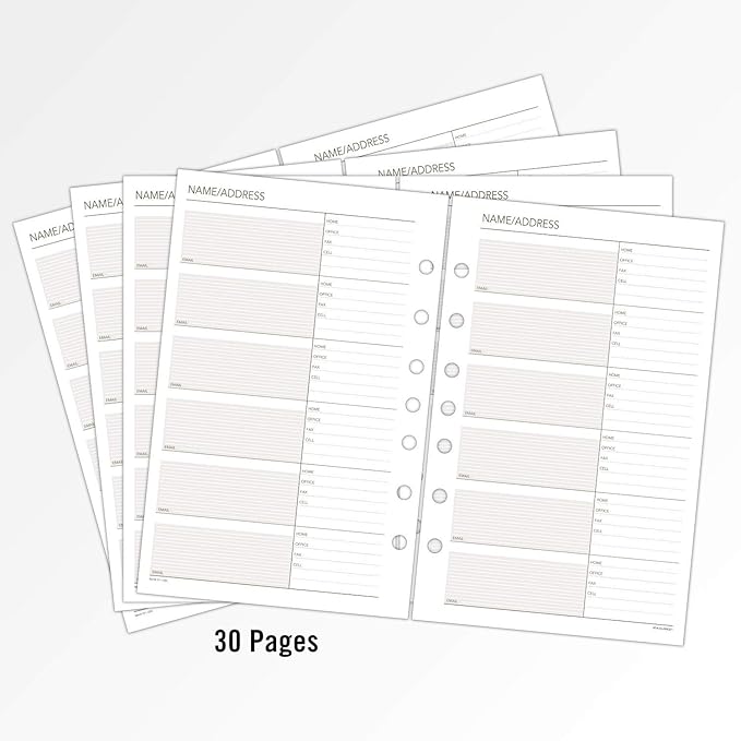 AT-A-GLANCE Day Runner Telephone and Address Pages, Refill, Loose-Leaf, Undated, for Planner, 5-1/2" x 8-1/2", Size 4, 32 Sheets/Pack (011-230)