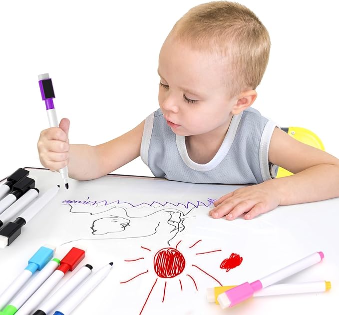 25 Pcs Colorful Magnetic Dry Erase Markers, 4.5 Inch Colorful Magnetic Whiteboard Pens with Eraser Cap, Fine Tip Whiteboard Markers Bulk for School, Office, Home Supplies