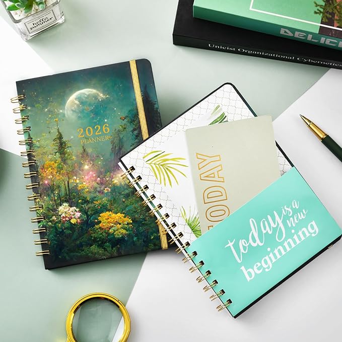2026 Planner - 2026 Planner Weekly and Monthly with Tabs, Jan 2026 - Dec 2026, 6.4" x 8.5", 2026 Calendar Planner, Twin-wire Binding, Premium Paper, Hardcover, Back Pocket for Women & Men