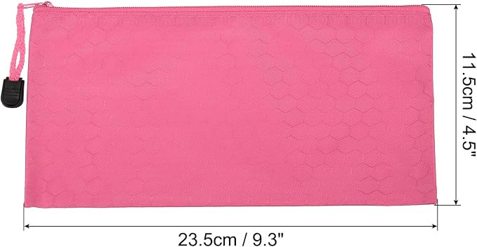 PATIKIL Waterproof Zipper File Bags, 3 Pack A6 Document Holders Pencil Pouch for Office, Pink
