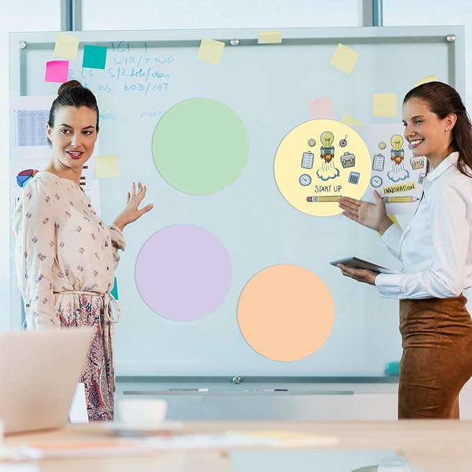 Lincia 36 Pack Colorful Erase Dots Circles 10.5 Inch Removable Vinyl Spot Dry Erase Desktop Writing Spots Set for 100th Day of School Classroom Table Teacher Students Home Desk Wall (Multicolor)