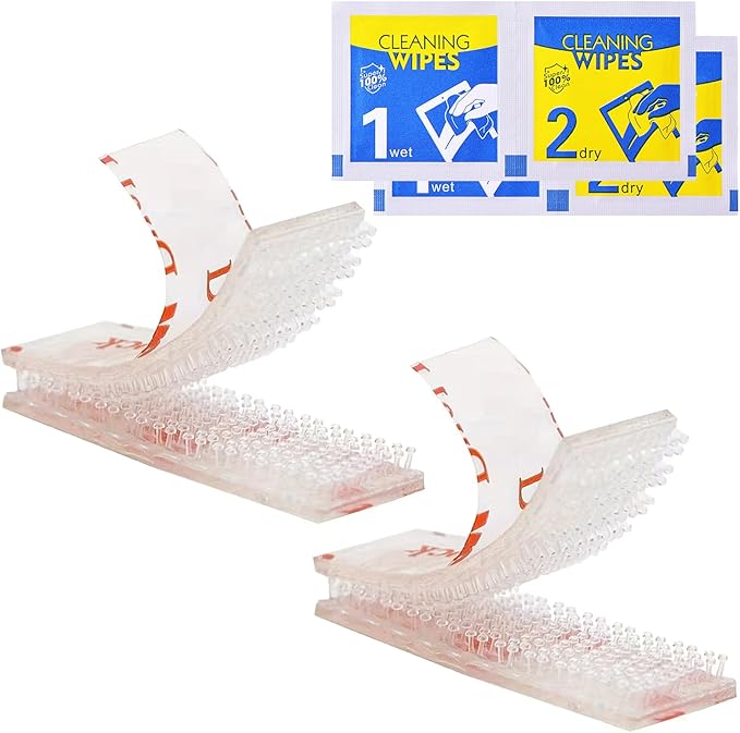 4 Pcs (2 Sets) EZ Pass Mounting Strips for EZ Pass/IPass/IZoom/Sunpass Cars/EZPass Windshield Toll Transponder Holders Reclosable Fastener Peel Dual Lock Strips with Adhesive