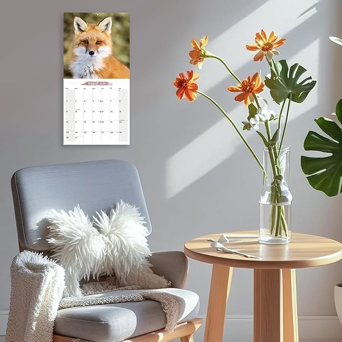 2026 Wall Calendar Fox Planner Calendar, Hangable Monthly Wall Calendar with Large Blocks for Organizing & Planning, Academic Schedule, Home, Office & Family, Thick & Sturdy Paper (12"x24" Open)
